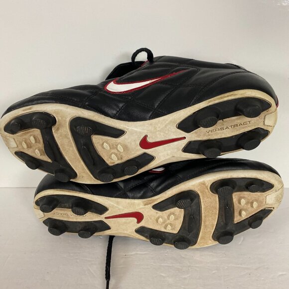 Nike Tiempo 750 Soccer Cleats Men's Size 12.5 Black Red White Leather 2004 - Picture 10 of 11